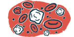 An illustration shows red and white blood cells.