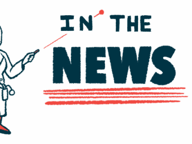 Illustration shows a medical professional using a laser pointer at the words 'in the news.'